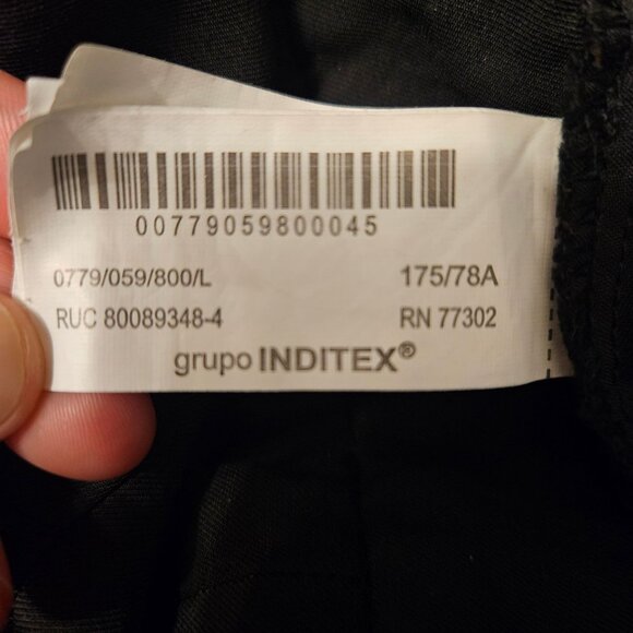 Zara Palazzo Black Pants Size Large Office Workwear - Picture 9 of 10